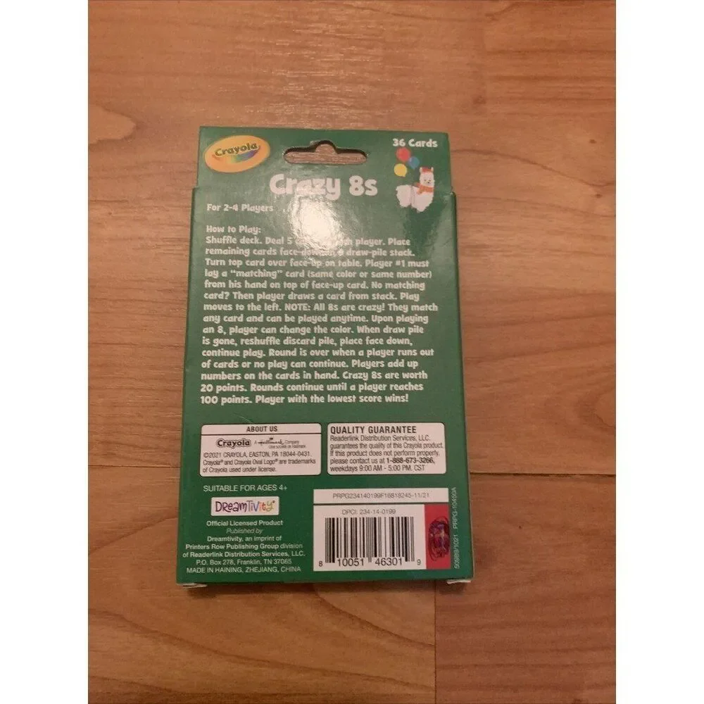 Crayola Crazy 8s Card Game 36 Cards